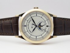 Annual Calendar Complications 5396 RG GRF Best Edition White dial Blue Markers on Brown leather strap A324