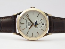 Annual Calendar Complications 5396 RG GRF Best Edition White dial on Brown leather strap A324