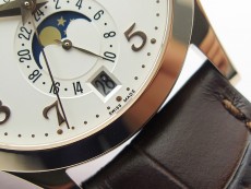 Annual Calendar Complications 5396 RG GRF Best Edition White dial Numbers Markers Blue Markers on Brown leather strap A324