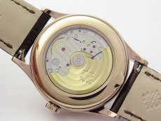 Annual Calendar Complications 5396 RG GRF Best Edition White dial Numbers Markers Blue Markers on Brown leather strap A324