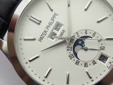Annual Calendar Complications 5396 SS GRF Best Edition White Dial Sticks Markers on Black leather strap A324