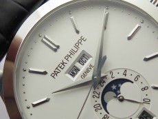 Annual Calendar Complications 5396 SS GRF Best Edition White Dial Sticks Markers on Black leather strap A324