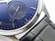 Master Ultra Thin Small Second SS ZF 1:1 Best Edition Blue Dial on Black Leather Strap A896