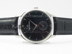 Master Ultra Thin Small Second SS ZF 1:1 Best Edition Black Dial on Black Leather Strap A896