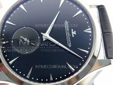 Master Ultra Thin Small Second SS ZF 1:1 Best Edition Black Dial on Black Leather Strap A896