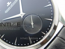 Master Ultra Thin Small Second SS ZF 1:1 Best Edition Black Dial on Black Leather Strap A896