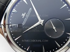 Master Ultra Thin Small Second SS ZF 1:1 Best Edition Black Dial on Black Leather Strap A896