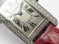 Tank WJTA0029 29mm 8848F Crystal Bezel SS Silver Dial on Pink Croco Strap Ronda Quartz