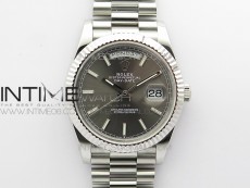 Day Date 40mm SS BP 1:1 Best Edition Gray Stick Dial on SS Bracelet A2836