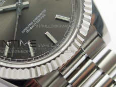 Day Date 40mm SS BP 1:1 Best Edition Gray Stick Dial on SS Bracelet A2836