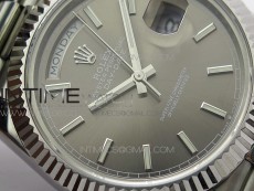 Day Date 40mm SS BP 1:1 Best Edition Gray Stick Dial on SS Bracelet A2836