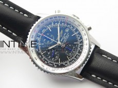 Navitimer 1 41mm SS B50 Black Dial on Black Leather Strap A7750