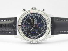 Navitimer 1 41mm SS B50 Black Dial on Black Leather Strap A7750