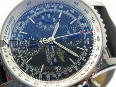 Navitimer 1 41mm SS B50 Black Dial on Black Leather Strap A7750