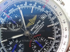 Navitimer 1 41mm SS B50 Black Dial on Black Leather Strap A7750