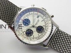 Navitimer 1 41mm SS B50 White Dial Black Subdial on SS Bracelet A7750