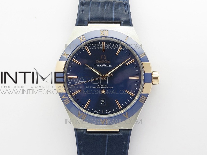 Constellation 131.33.41.21.03.001 SS/RG TW Best Edition Blue Dial On Blue Gummy Strap A8900