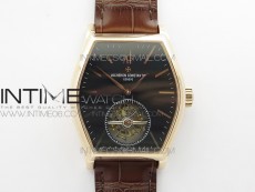 Malte Tourbillon RG VCR Best Edition Black Dial on Black Croco Leather Strap