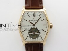 Malte Tourbillon RG VCR Best Edition White Dial on Black Croco Leather Strap