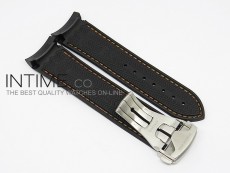 Rubber Strap For 45mm Ceramic Planet Ocean Black/Orange Stitching