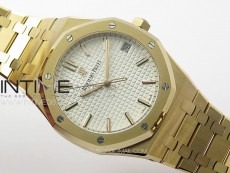 Royal Oak 41mm 15500 RG ZF 1:1 Best Edition White Textured Dial on RG Bracelet A4302 V2