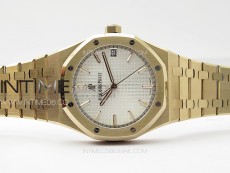 Royal Oak 41mm 15500 RG ZF 1:1 Best Edition White Textured Dial on RG Bracelet A4302 V2