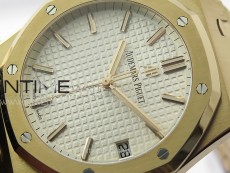 Royal Oak 41mm 15500 RG ZF 1:1 Best Edition White Textured Dial on RG Bracelet A4302 V2