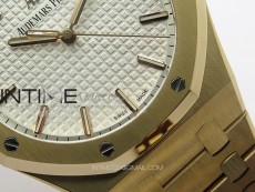 Royal Oak 41mm 15500 RG ZF 1:1 Best Edition White Textured Dial on RG Bracelet A4302 V2