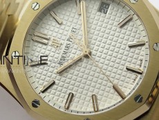 Royal Oak 41mm 15500 RG ZF 1:1 Best Edition White Textured Dial on RG Bracelet A4302 V2