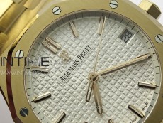 Royal Oak 41mm 15500 RG ZF 1:1 Best Edition White Textured Dial on RG Bracelet A4302 V2