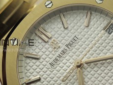 Royal Oak 41mm 15500 RG ZF 1:1 Best Edition White Textured Dial on RG Bracelet A4302 V2