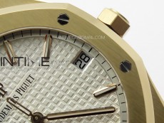 Royal Oak 41mm 15500 RG ZF 1:1 Best Edition White Textured Dial on RG Bracelet A4302 V2