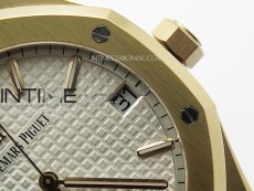 Royal Oak 41mm 15500 RG ZF 1:1 Best Edition White Textured Dial on RG Bracelet A4302 V2