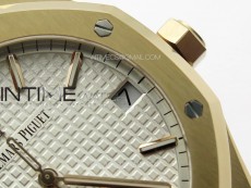 Royal Oak 41mm 15500 RG ZF 1:1 Best Edition White Textured Dial on RG Bracelet A4302 V2