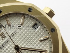 Royal Oak 41mm 15500 RG ZF 1:1 Best Edition White Textured Dial on RG Bracelet A4302 V2