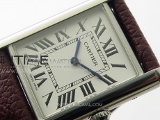 Tank Louis Ladies 25mm SS 8848F 1:1 Best Edition White Dial on Dark Red Leather Strap Ronda Quartz