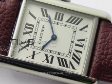 Tank Louis Ladies 25mm SS 8848F 1:1 Best Edition White Dial on Dark Red Leather Strap Ronda Quartz