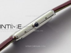 Tank Louis Ladies 25mm SS 8848F 1:1 Best Edition White Dial on Dark Red Leather Strap Ronda Quartz