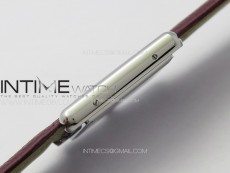 Tank Louis Ladies 25mm SS 8848F 1:1 Best Edition White Dial on Dark Red Leather Strap Ronda Quartz
