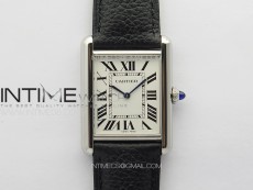 Tank Louis Ladies 25mm SS 8848F 1:1 Best Edition White Dial on Black Leather Strap Ronda Quartz
