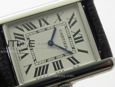 Tank Louis Ladies 25mm SS 8848F 1:1 Best Edition White Dial on Black Leather Strap Ronda Quartz