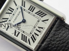 Tank Louis Ladies 25mm SS 8848F 1:1 Best Edition White Dial on Black Leather Strap Ronda Quartz