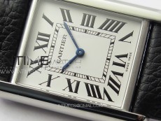 Tank Louis Ladies 25mm SS 8848F 1:1 Best Edition White Dial on Black Leather Strap Ronda Quartz