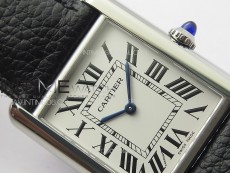 Tank Louis Ladies 25mm SS 8848F 1:1 Best Edition White Dial on Black Leather Strap Ronda Quartz