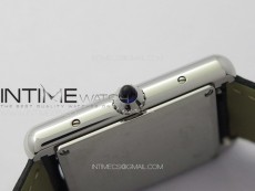 Tank Louis Ladies 25mm SS 8848F 1:1 Best Edition White Dial on Black Leather Strap Ronda Quartz