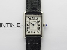 Tank Louis Ladies 22mm SS 8848F 1:1 Best Edition White Dial on Black Leather Strap Ronda Quartz