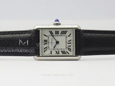 Tank Louis Ladies 22mm SS 8848F 1:1 Best Edition White Dial on Black Leather Strap Ronda Quartz