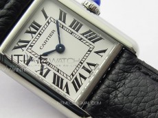 Tank Louis Ladies 22mm SS 8848F 1:1 Best Edition White Dial on Black Leather Strap Ronda Quartz