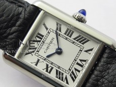 Tank Louis Ladies 22mm SS 8848F 1:1 Best Edition White Dial on Black Leather Strap Ronda Quartz