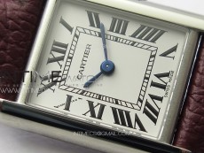 Tank Louis Ladies 22mm SS 8848F 1:1 Best Edition White Dial on Dark Red Leather Strap Ronda Quartz